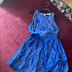 Eliza J Elegant Blue Lace Dress